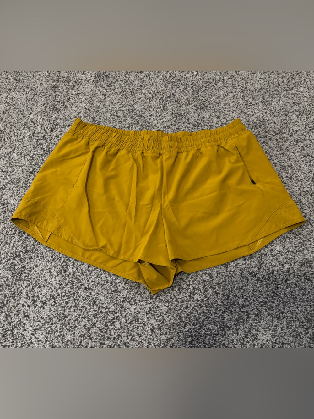 Women’s Mustard Yellow Athletic Shorts with Elastic Waist